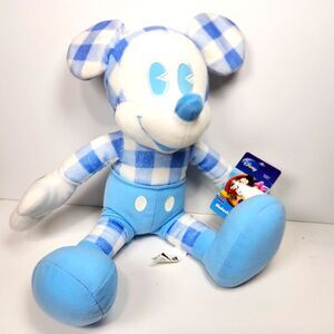 Disney Mickey Mouse Plush Toy Gingham Sega Series 1 Pie Eye Blue Check